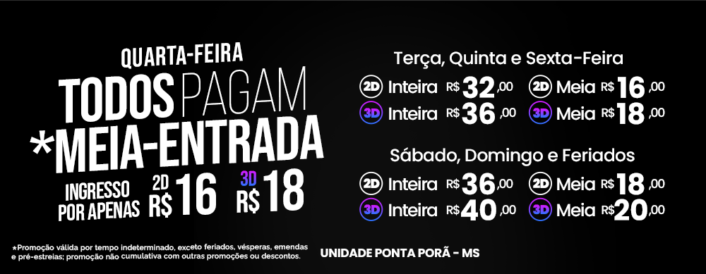 Valores dos Ingressos